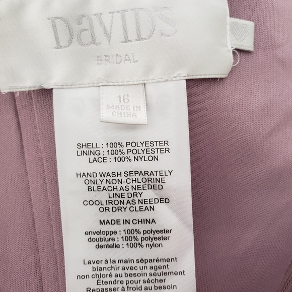 David's Bridal one shoulder mesh long dress - Picture 3 of 8